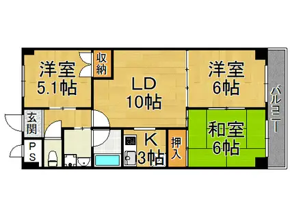 エルブリッジ2(3LDK/2階)の間取り写真