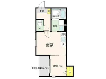 足立四丁目7 DESIGNERS DIIRA(1DK/3階)の間取り写真