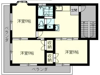 ツタダレジデンス(3DK/3階)の間取り写真