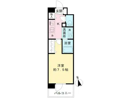 バニヤンレア府中(1K/5階)の間取り写真