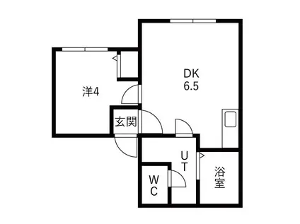 フラットジェイ白石本通B棟(1LDK/1階)の間取り写真