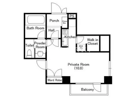シティライフ京町堀(1K/8階)の間取り写真