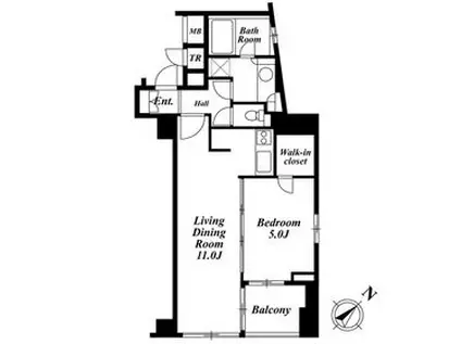 セントラルクリブ六本木1(1LDK/11階)の間取り写真