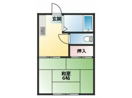 福村ハイツ(1K/2階)の間取り写真