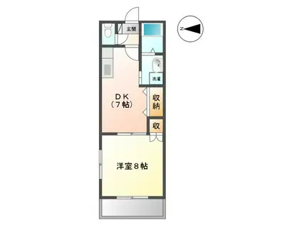 エクセレンス小森野(1DK/2階)の間取り写真