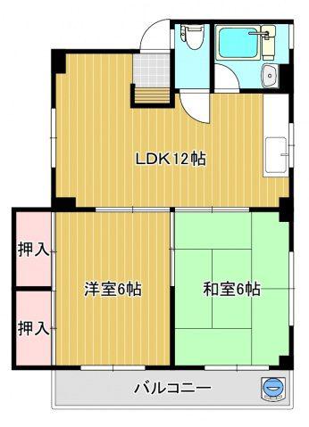 サンストリーム(2LDK/4階)の間取り写真