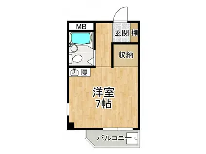 エステート北野田(ワンルーム/3階)の間取り写真