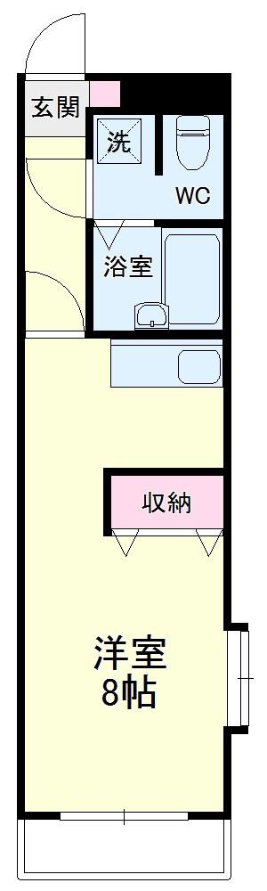 POINT幸(1K/2階)の間取り写真