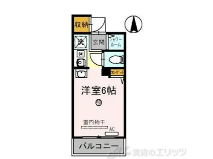 シャロームII(ワンルーム/4階)の間取り写真