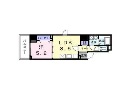 ココ クレメント I(1LDK/2階)の間取り写真