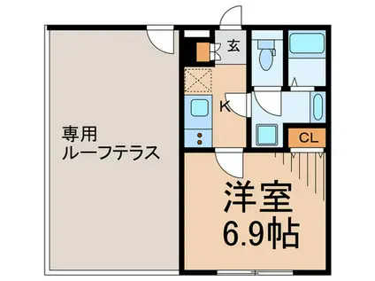 GREEN TERRACE 中延(1K/4階)の間取り写真