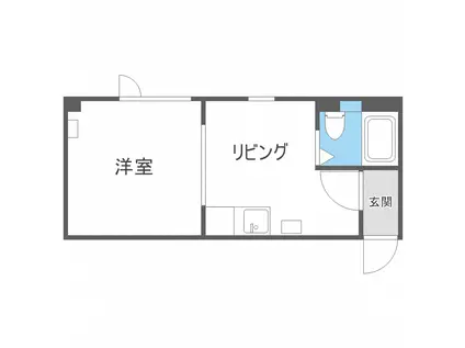 ノースヴィレッヂ(1DK/2階)の間取り写真