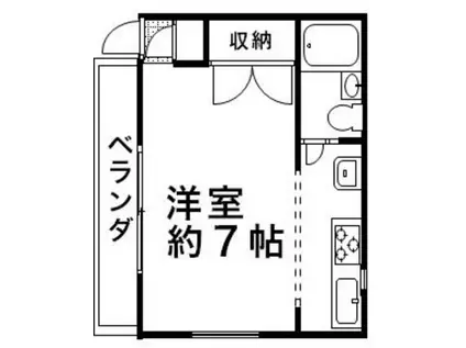 コーポカルラ(ワンルーム/2階)の間取り写真