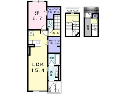 ベル・プロムナードI(1LDK/3階)の間取り写真