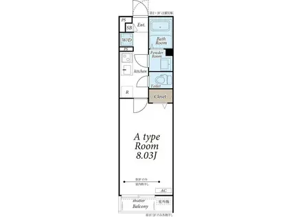リブリ・はやちね2号館(1K/3階)の間取り写真