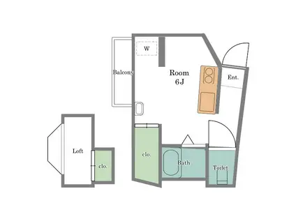 ブラウニー(ワンルーム/1階)の間取り写真