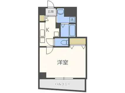 ラ・フォンテ松屋町(1K/11階)の間取り写真