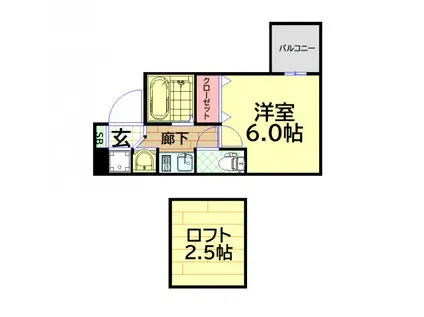 エステムコート大阪・中之島南(1K/4階)の間取り写真