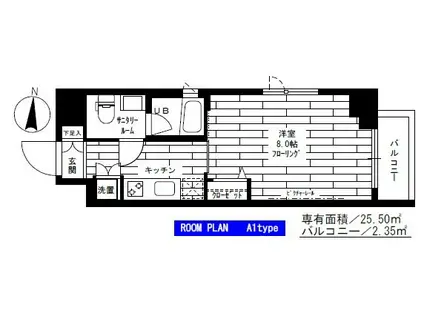 ステージファースト両国南アジールコート(1K/3階)の間取り写真