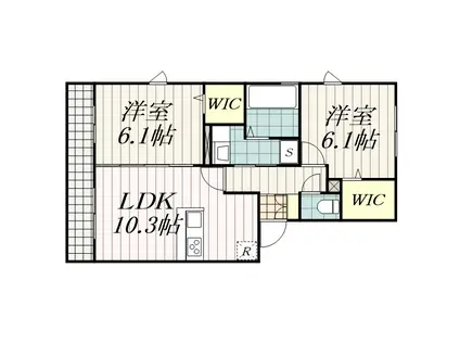 プリマヴェーラ(2LDK/1階)の間取り写真