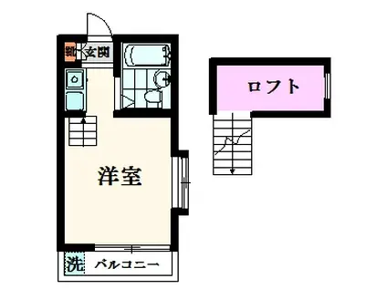 りんどうハイツ(ワンルーム/2階)の間取り写真