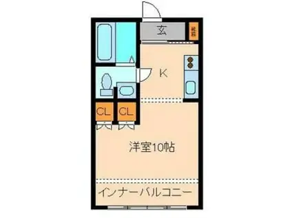 プール・トゥージュールA棟(1K/1階)の間取り写真