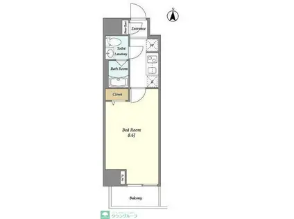 リテラス上野入谷(1K/6階)の間取り写真
