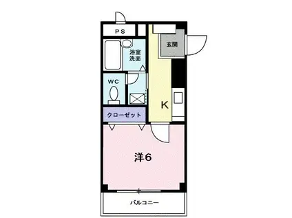 サンハイム大石(1K/2階)の間取り写真