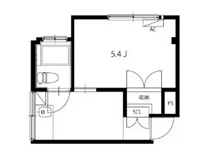 テテ雑司ヶ谷(1K/1階)の間取り写真