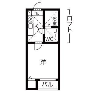 エスポワール本陣(1SK/2階)の間取り写真