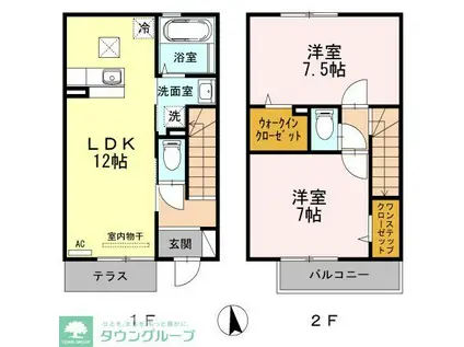 ウィットII(2LDK/1階)の間取り写真