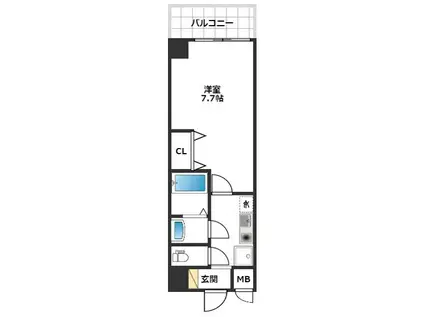 プリマヴェーラ(1K/5階)の間取り写真