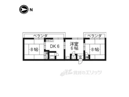 ハイツ修学院(3K/3階)の間取り写真
