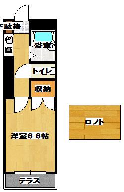 PICASSO坪井(1K/2階)の間取り写真