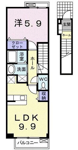 アニメート・大町(1LDK/2階)の間取り写真