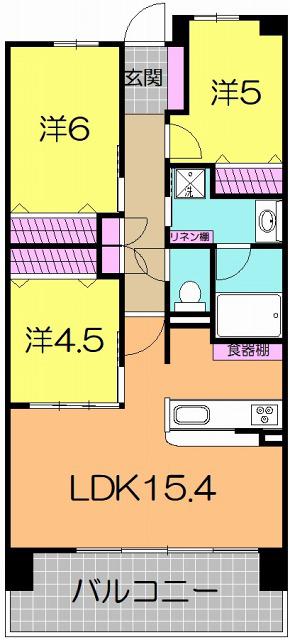 アドグランデ南仙台ステーションマークス(3LDK/13階)の間取り写真