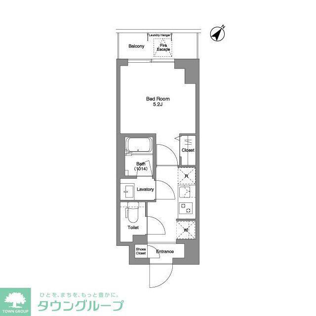 BPRレジデンス行徳(1K/1階)の間取り写真
