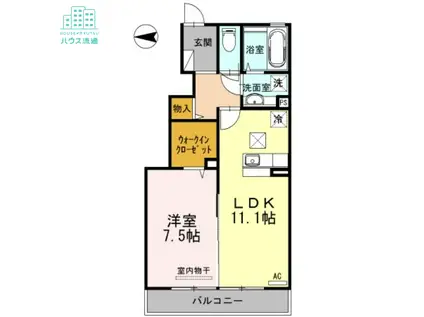 カトレア(1LDK/1階)の間取り写真