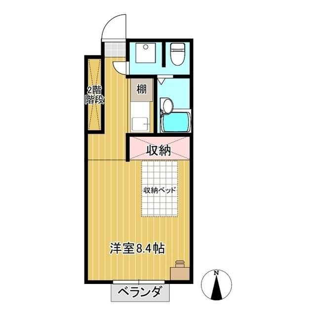 コーポユリカ2(ワンルーム/1階)の間取り写真