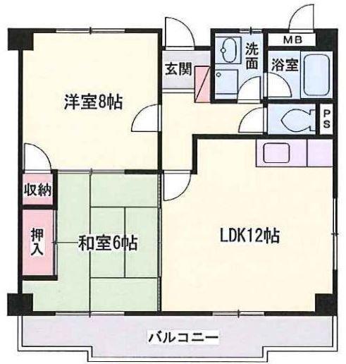 ノールボアーI(2LDK/3階)の間取り写真