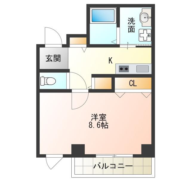 リブリー野田(1K/5階)の間取り写真