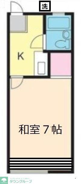 白駒ハイツ(1K/2階)の間取り写真