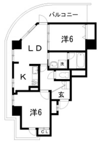 ロイヤルコートSEI(2LDK/5階)の間取り写真