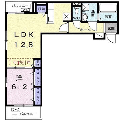 カーサ りんくう・M(1LDK/3階)の間取り写真
