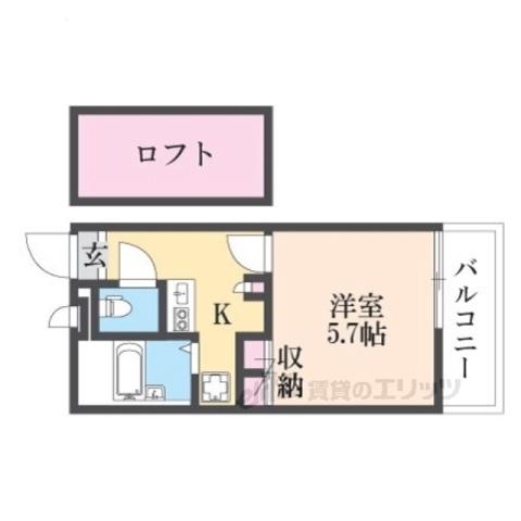 レオパレスエルザ1(1K/2階)の間取り写真