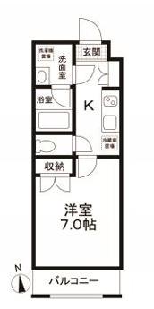 エルミタージュ早稲田町(1K/2階)の間取り写真