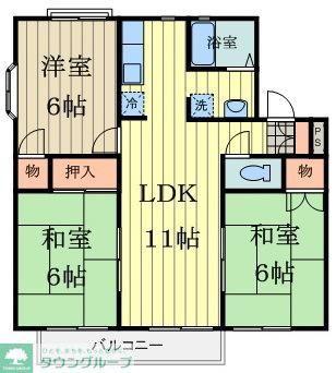 セジュール武蔵野(3LDK/2階)の間取り写真
