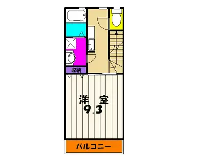 パーシモン(1K/2階)の間取り写真
