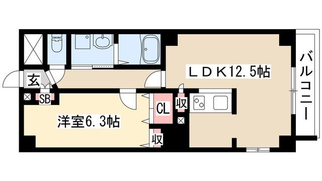 P-SQUARE SHUMOKU(1LDK/8階)の間取り写真