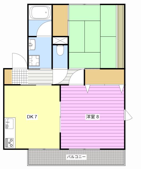 ハイツアルタイルI(2DK/2階)の間取り写真